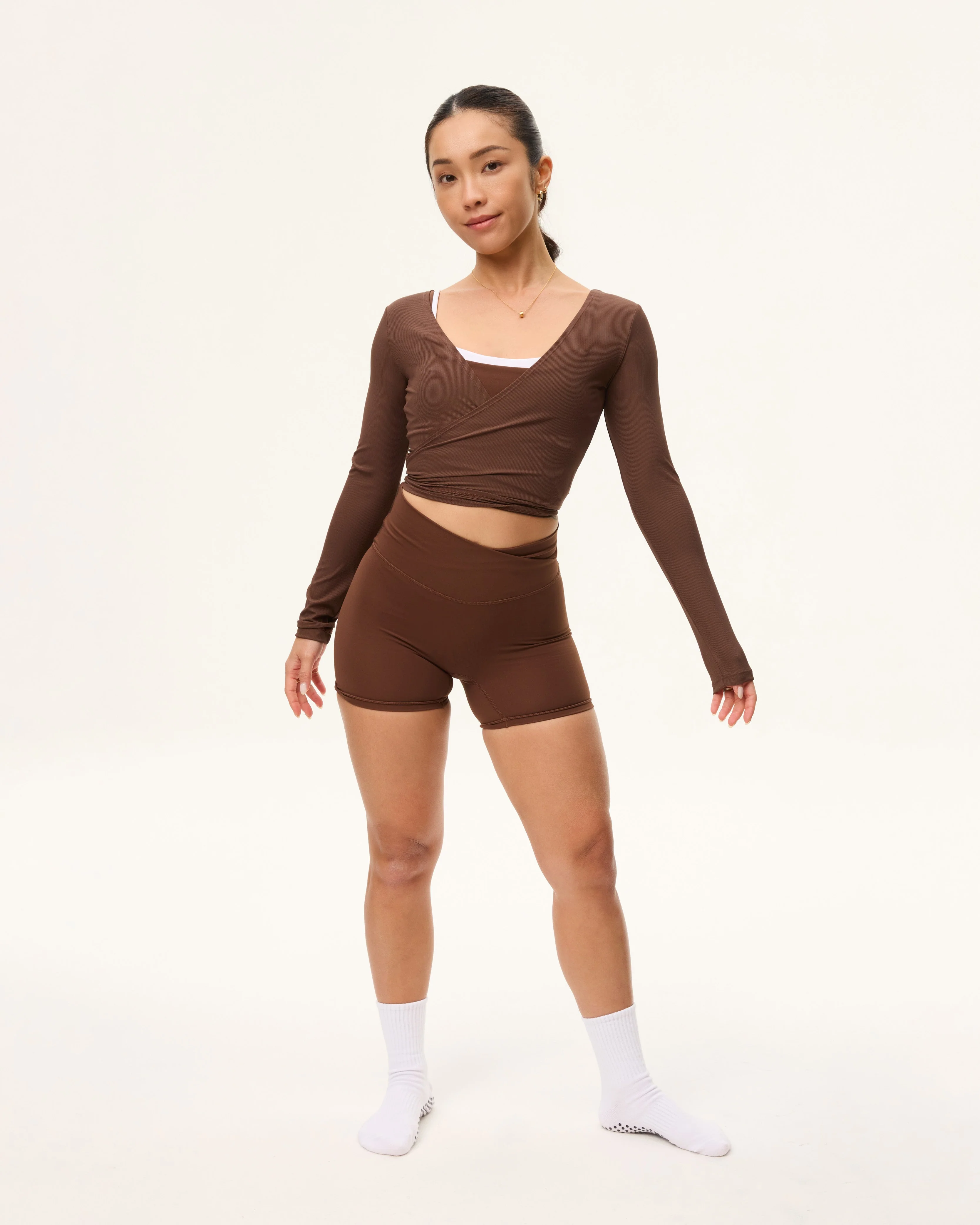 V Shorts (Mini 4") in Chocolate - Image 3