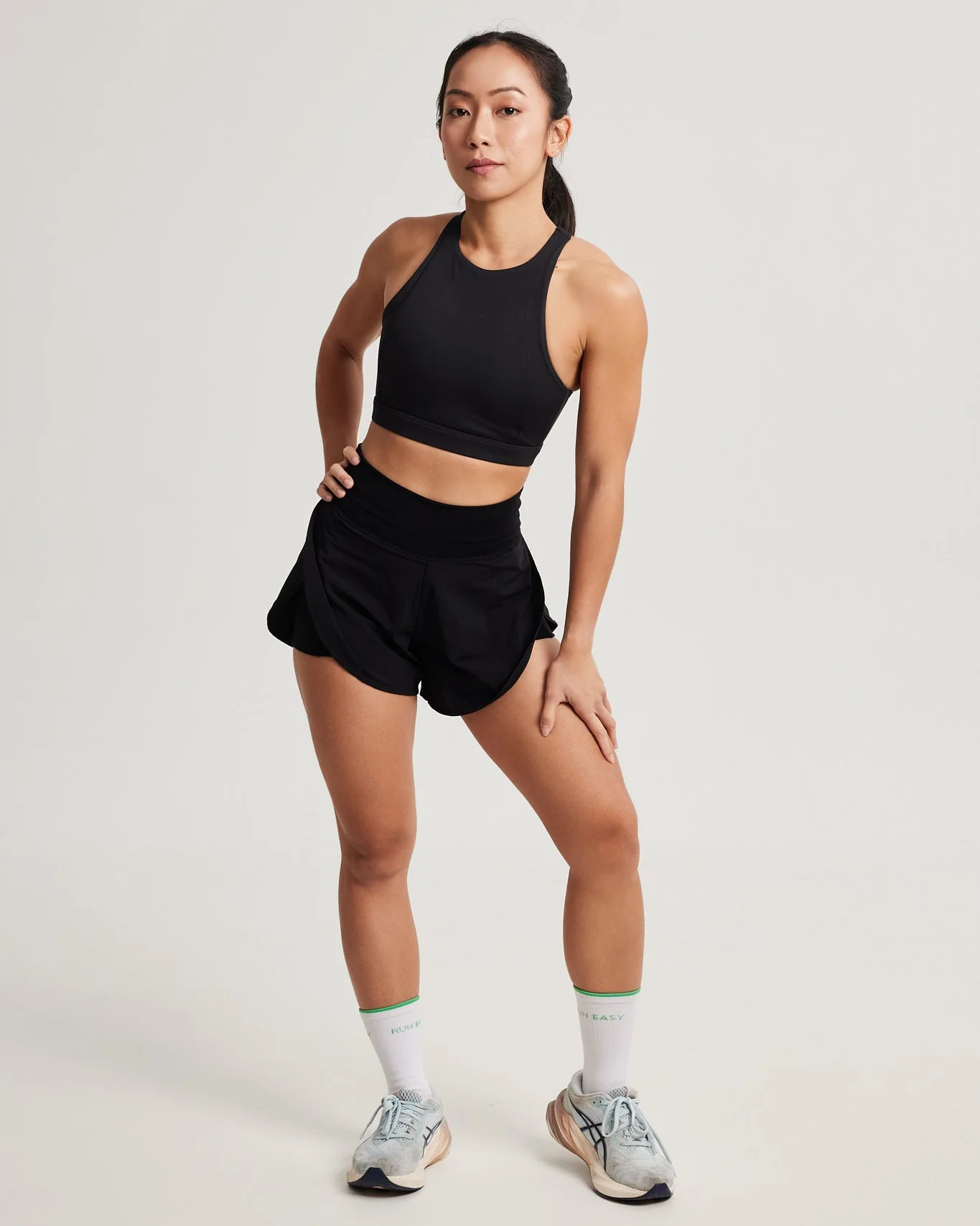 Contour High Neck Bra in Black Sesame - Image 4