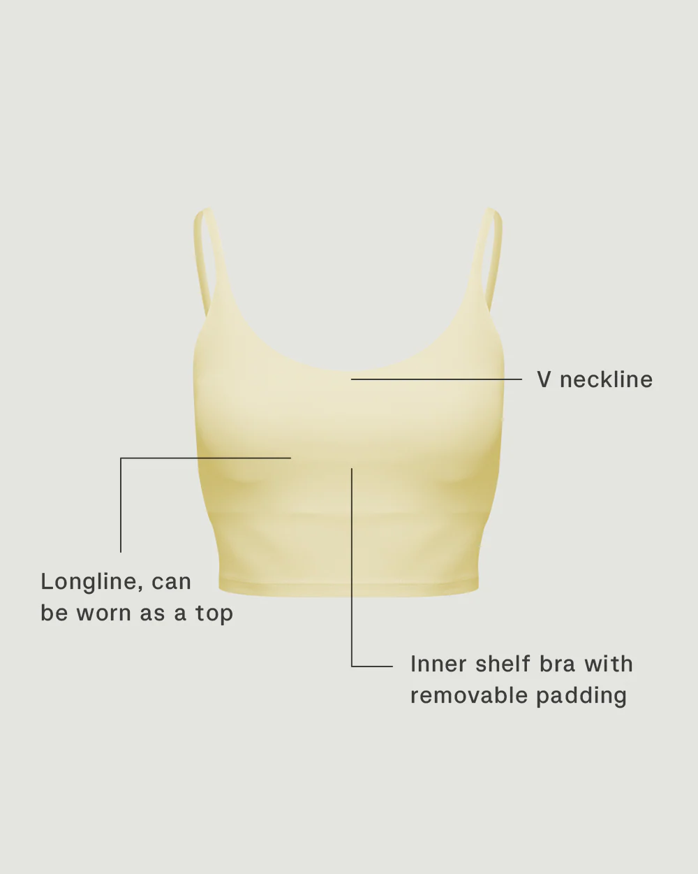 V Cami Bra in Yoghurt - Image 5