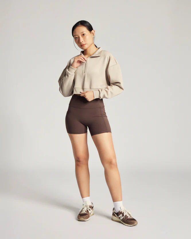 Effortless Half Zip (Crop) in Oat - Image 3