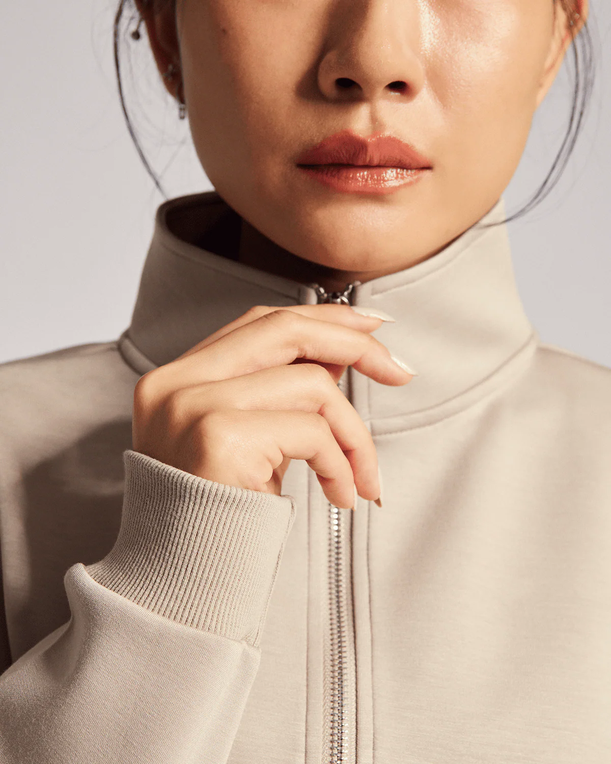 Effortless Half Zip (Regular) in Oat - Image 4