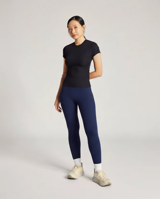 Like A Hug Tee (Rib) in Black Sesame - Image 4