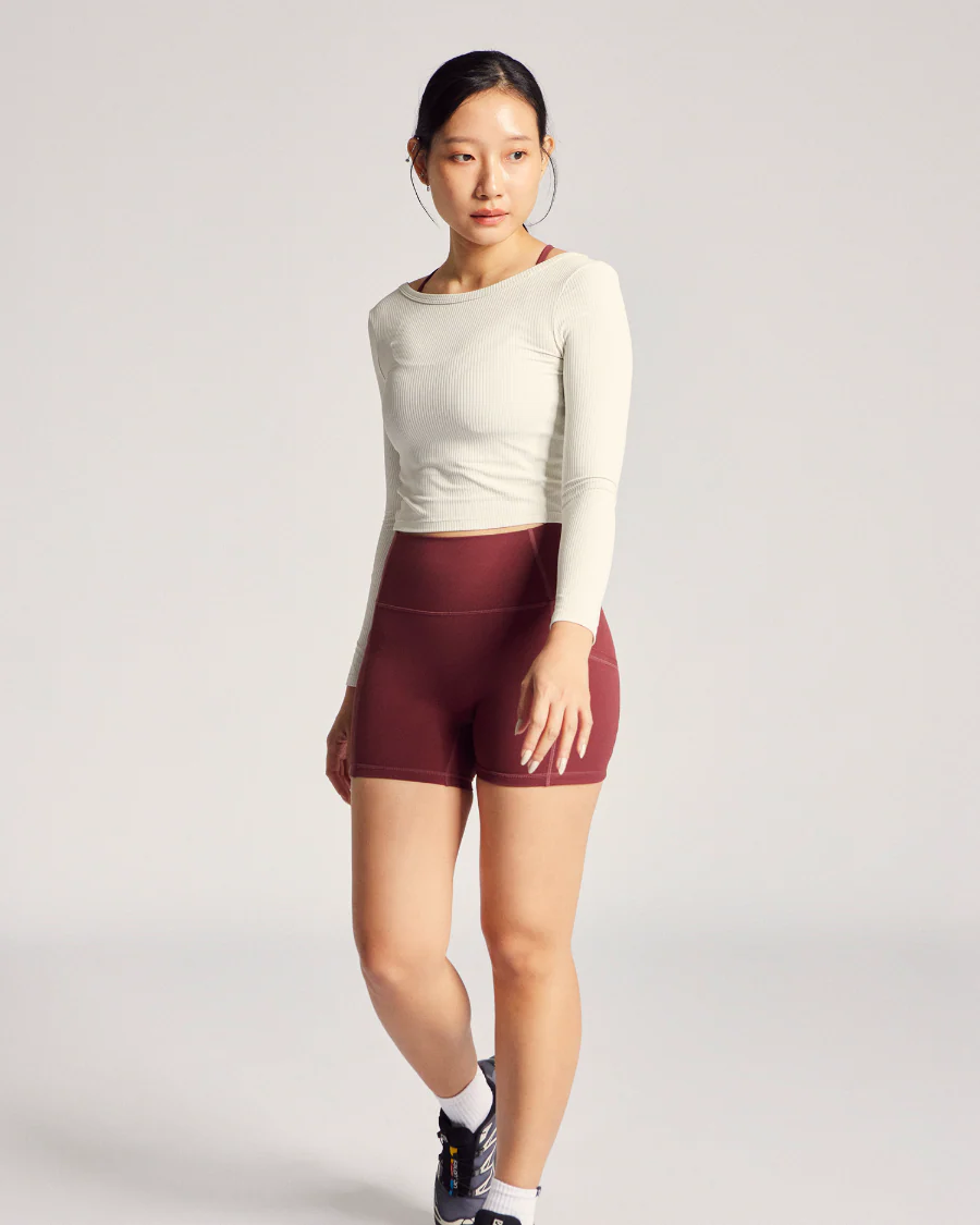 Reversible Long Sleeve Top (Rib) in Yoghurt - Image 4