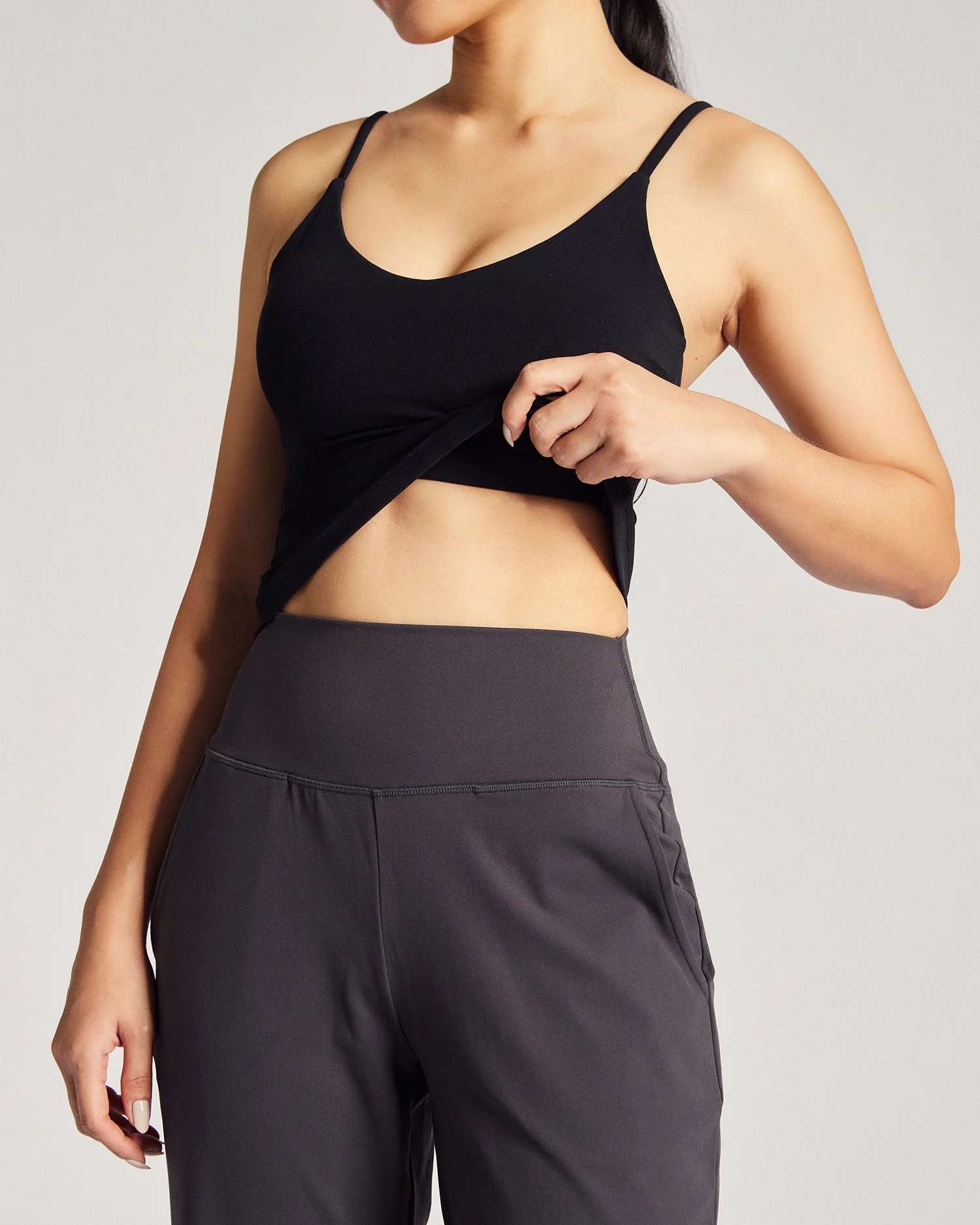 V Cami Bra in Black Sesame (Long) - Image 4